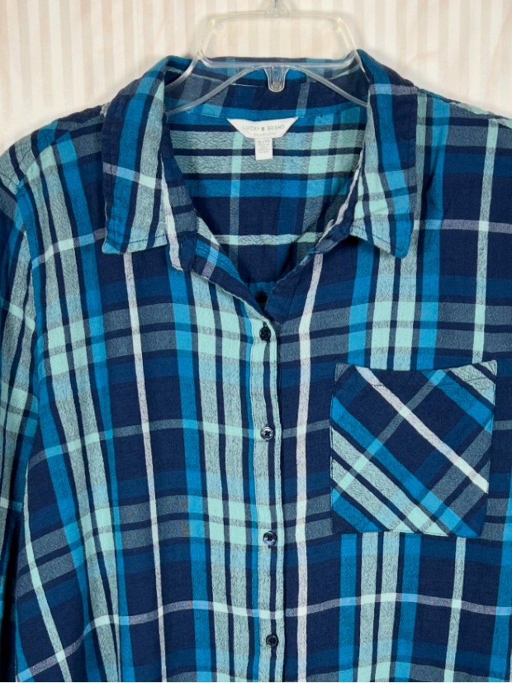 Lucky Blue Plaid Long Sleeve Shirt - Picture 3 of 9